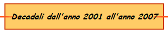 Decadali dall'anno 2001 all'anno 2007